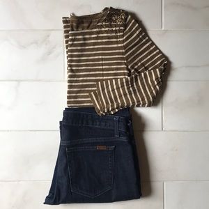 JCrew Tissue Thin 3/4 Sleeve Shirt Size Small